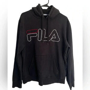 Fila black hoodie  with colored letters size medium